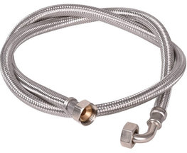 Flexibele aansluitslang RVS haaks 