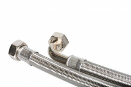 Flexibele aansluitslang RVS haaks DN19 Wartel "1 lengte 1,5 M